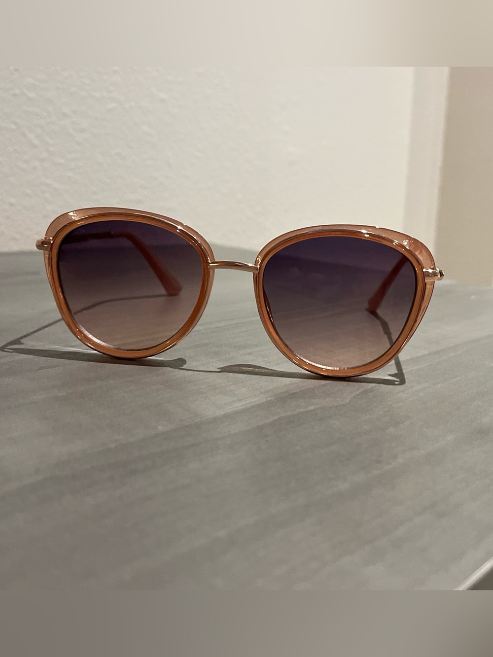 summer & rose Pink-Toned Frame Sunglasses with Gradient Purple Lenses